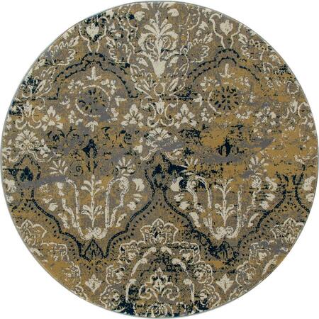 ART CARPET 5 Ft. Bastille Collection Emerge Woven Round Area Rug, Yellow 841864109800